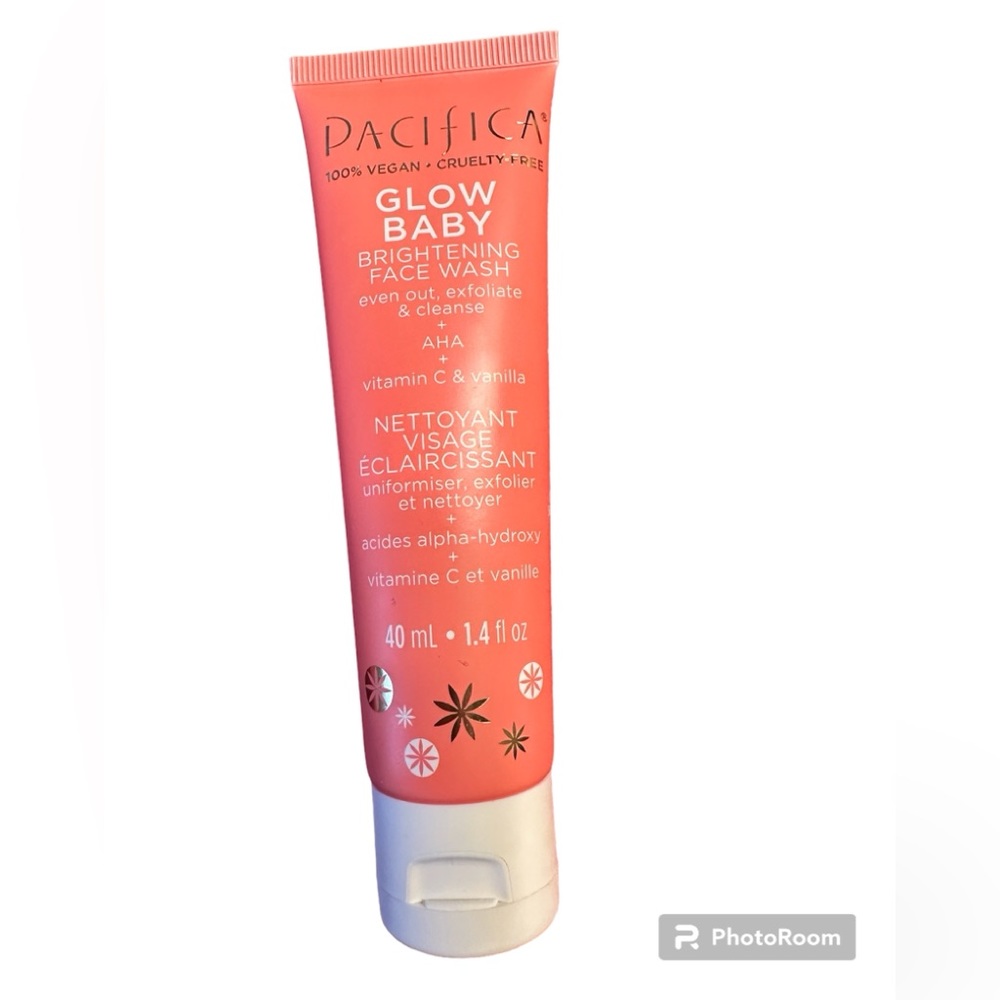 Pacifica Glow Baby Face Wash 1.4 oz AHA Vitamin C Brightening Cleanser Travel Sz